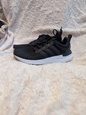 adidas Men's Black Running Sneakers with White Sole